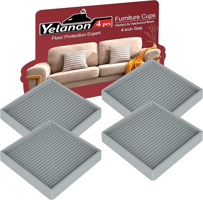 Yelanon Furniture Coasters, Rubber Furniture Feet, Anti Slide Floor Protector