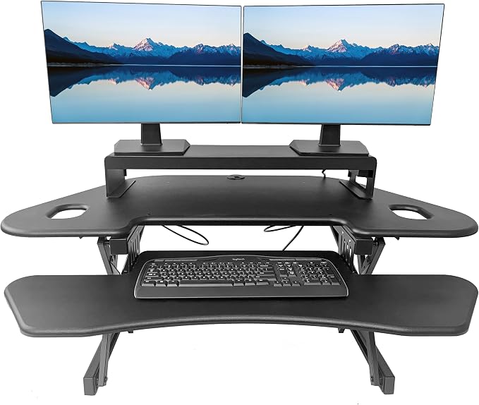 Rocelco 46" Height Adjustable Corner Standing Desk Converter — view 2