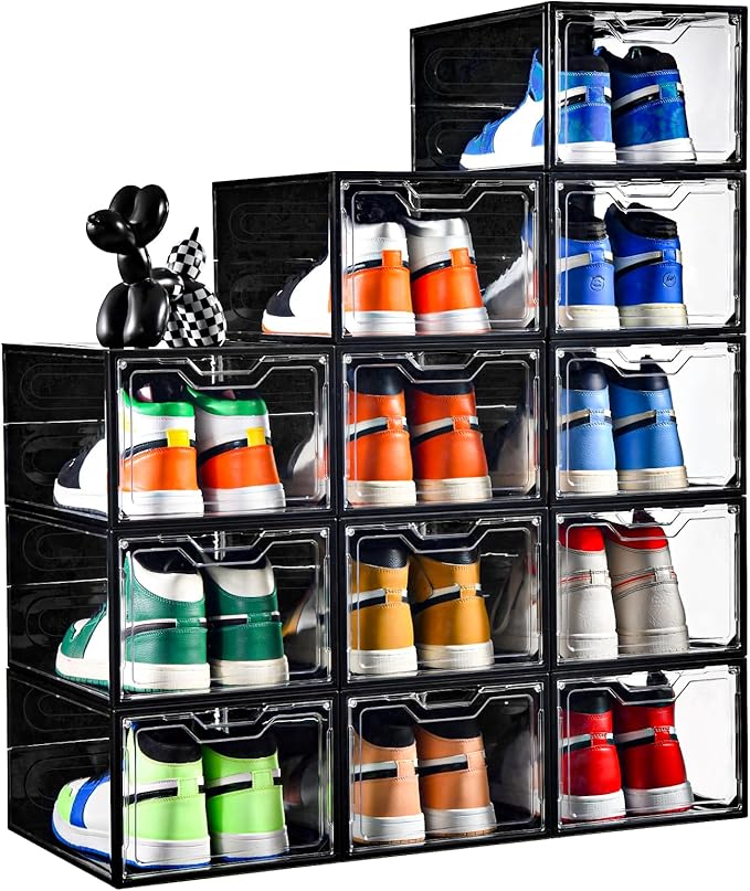 Stebopum 12 Pack Stackable Shoe Storage Organizer