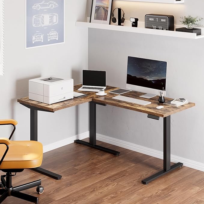 FLEXISPOT L Shaped Standing Desk, 63 x 47 Inch Electric Height Adjustable — view 2