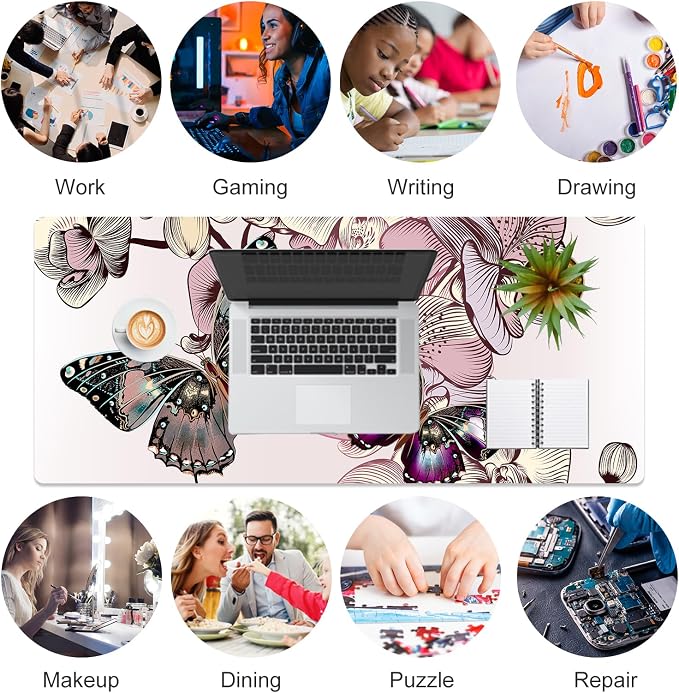 QIYI Large Mouse Pad, PU Leather Desk Blotter Protector, Waterproof Computer — view 7