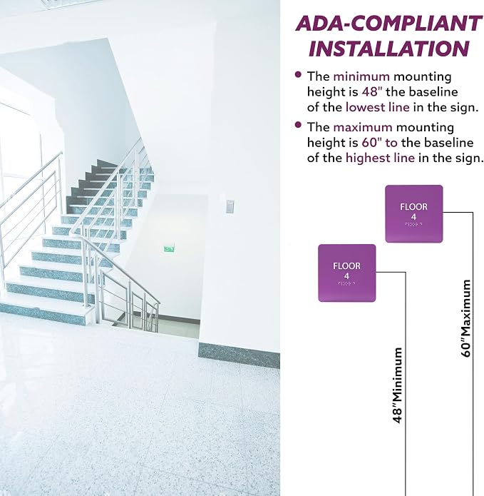 Clean Grey ADA Floor 4 Sign — view 4