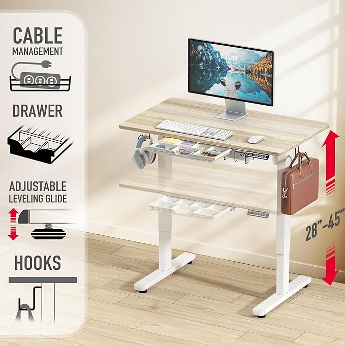 SHW 40-Inch Electric Height Adjustable Standing Desk — view 3