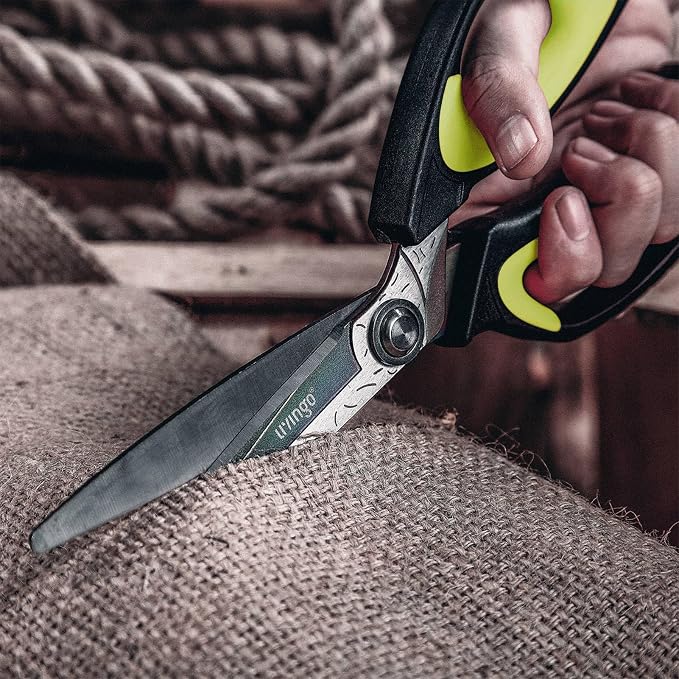 LIVINGO Heavy Duty Industrial Scissors: 10" Utility Stainless Steel Sharp — view 5