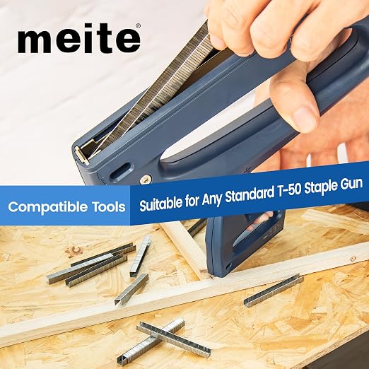 meite T-50 Staple Gun Staples Marine, 1/4 Inch 304 Stainless Steel T-50 Staples — view 6