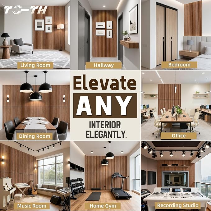 TO-TH Wood-Look Sound Panels, 4 Pack 47.2” x 23.6” Soundproof Wall Panels — view 8