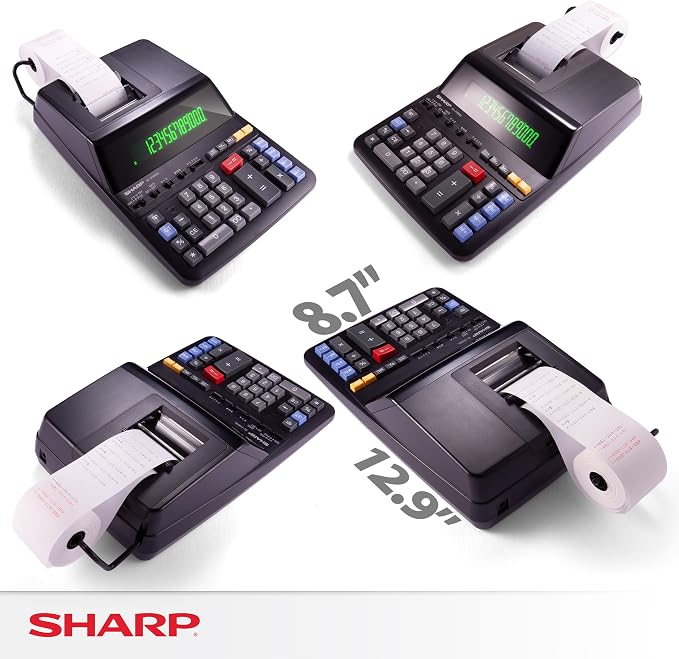 Sharp 12-Digit Print Calculator Desktop Size Adding Machine, Large Easy-to-Read — view 5