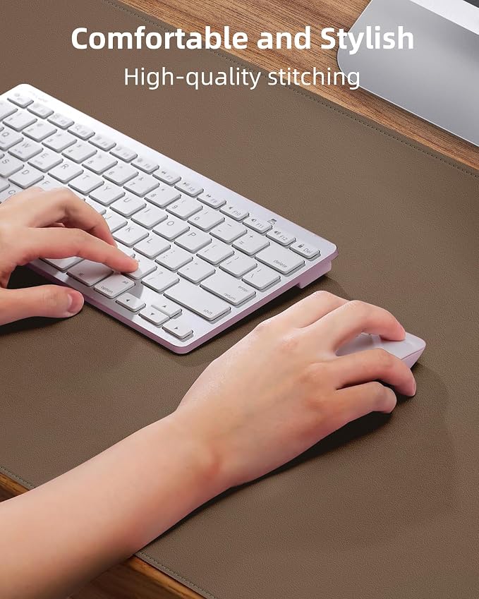 Leather Desk Pad Protector- 48" x 17" Office Desk Mat, Non-Slip PU Leather — view 3