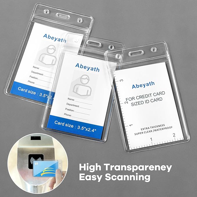 ABEYATH 1000 Pack Extra Thick ID Card Name Badge Holder Heavy Duty Waterproof — view 5