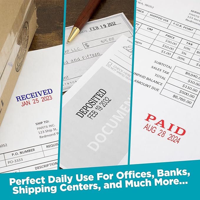 MaxMark Self-Inking Rubber Date Office Stamp — view 6
