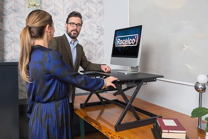 Rocelco 40" Large Height Adjustable Standing Desk Converter — view 8