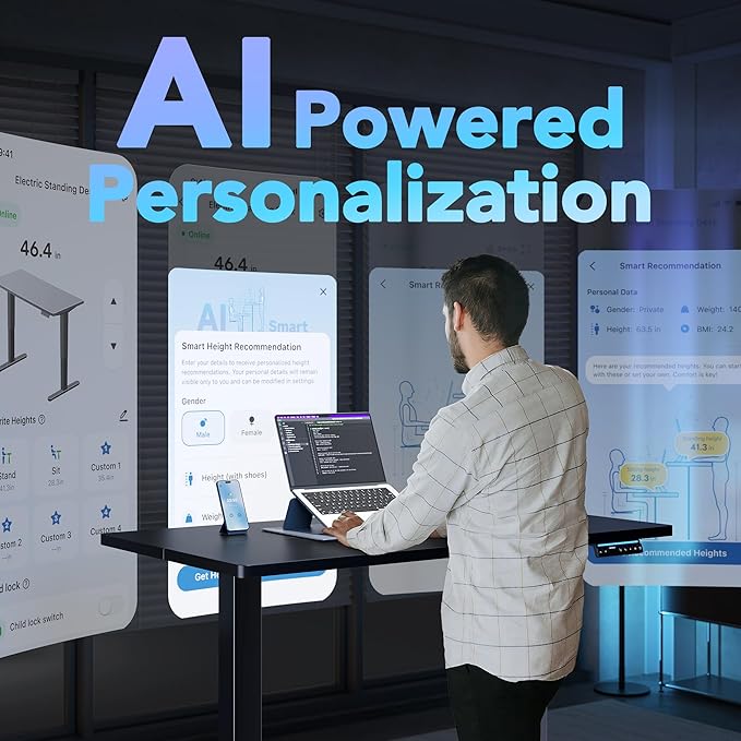 HUANUO AI-Powered Electric Standing Desk — view 3