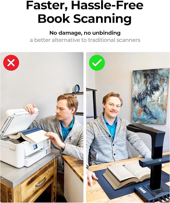 CZUR ET MAX Professional Book Scanner, 38MP Document Camera, Laser Curve-Flatten — view 5