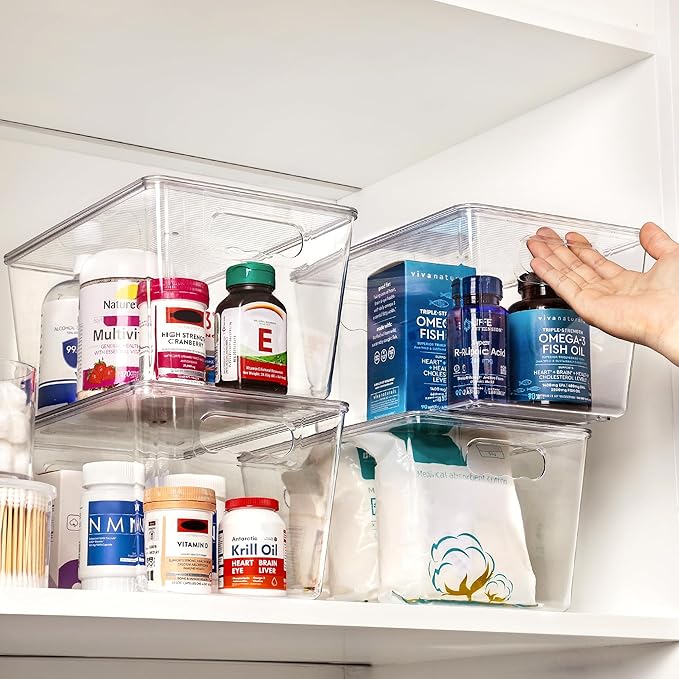 Vtopmart 12 Pack Clear Stackable Storage Bins — view 6