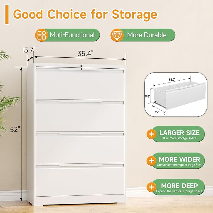 LONGLINK 4 Drawer Lateral File Cabinets — view 3