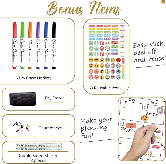 Large Dry Erase Wall Calendar — view 3