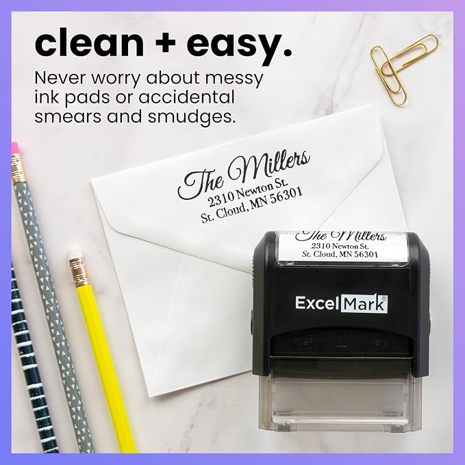 ExcelMark Personalized Return Address Stamp – Custom Self Inking Rubber Stamp — view 6