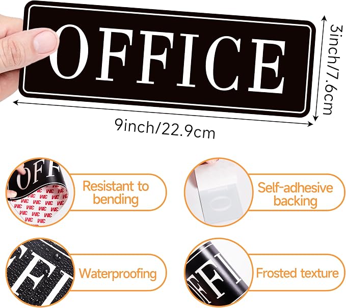 The Office Door Sign for Home and Business，Self-Adhesive Waterproof and — view 2