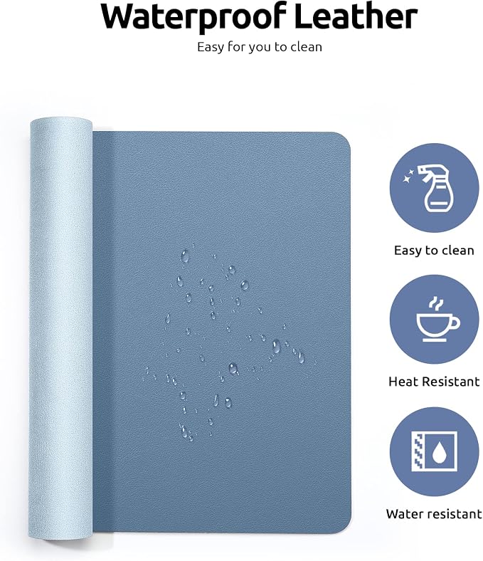 YSAGi Leather Desk Protector, Office Mat, Large Mouse Mat, Non-Slip PU Leather — view 4