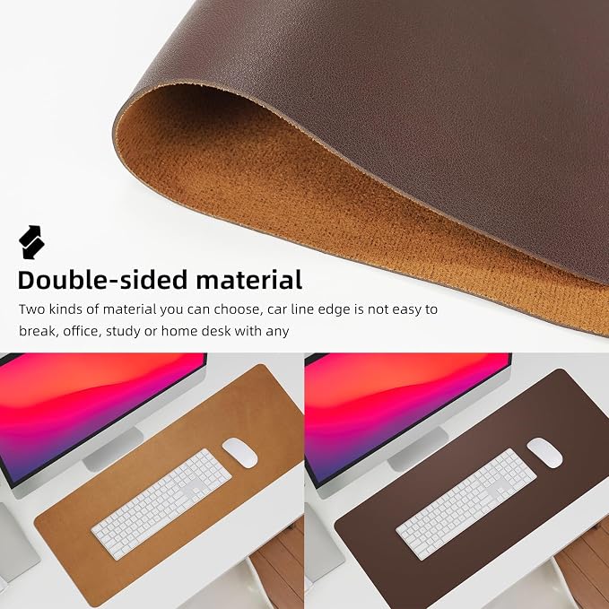Leather Desk pad Protector, Large Desk mat — view 4