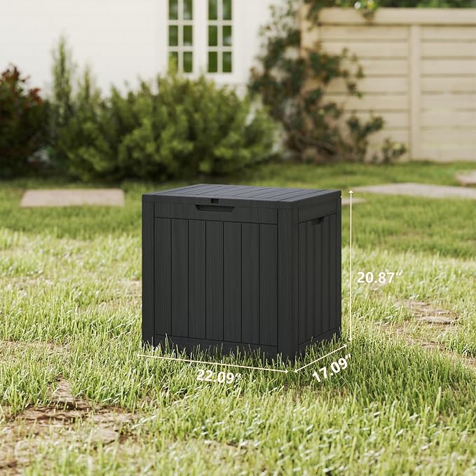 Yardgrace 35 Gallon Outdoor Storage Box Waterproof, Resin Deck Boxes — view 6