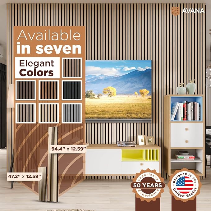 Avana Acoustic Wood Wall Panels – 94.4 x 12.6 Inch White Oak Acoustic Panels 2 — view 7
