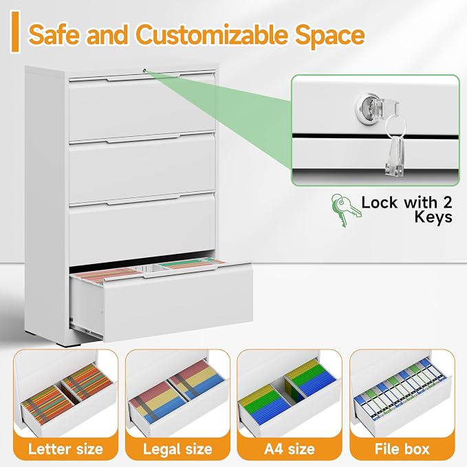 LONGLINK 4 Drawer Lateral File Cabinets — view 6