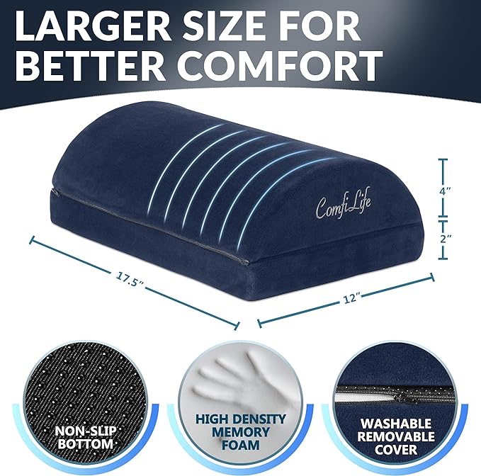 ComfiLife Foot Rest for Under Desk at Work – Adjustable Height Memory Foam Foot — view 4