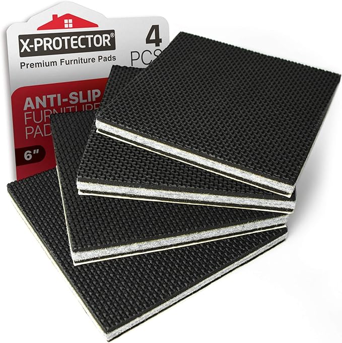 X-PROTECTOR Non Slip Furniture Pads – 4 PCS Premium Furniture Grippers 6"! Best