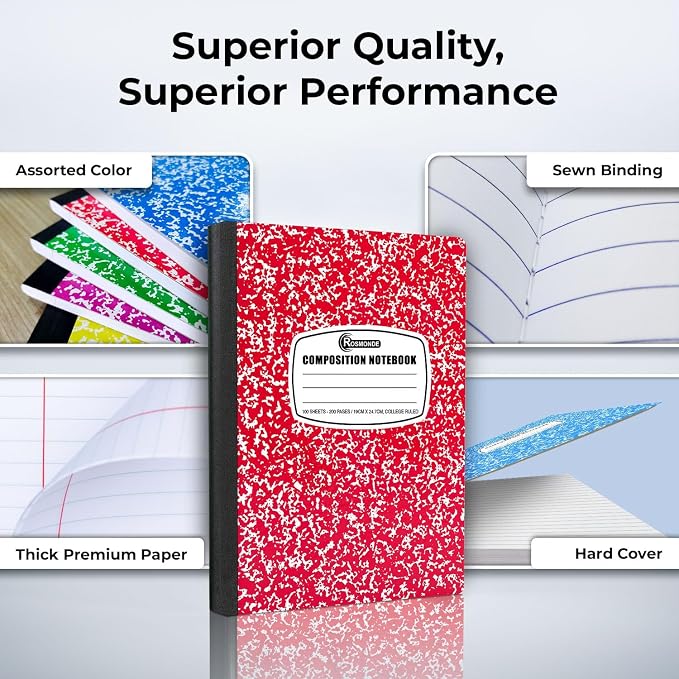 Rosmonde 5000 Pack Composition Notebooks Bulk, College Ruled, Jumbo Pallet of — view 2
