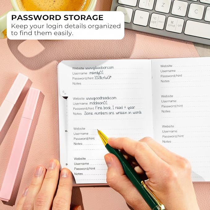 Clever Fox Password Book with alphabetical tabs. Internet Address Organizer — view 3