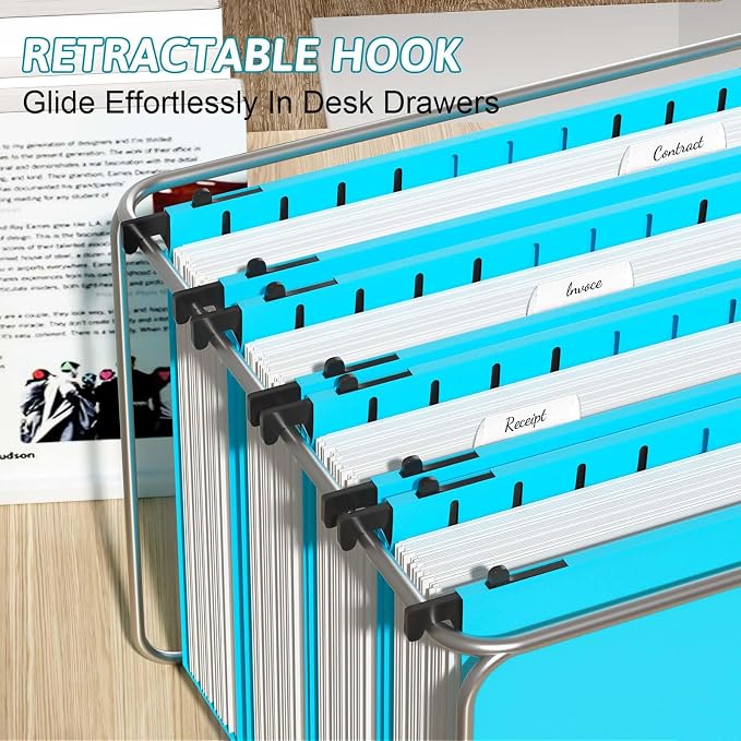 Nordun Plastic Hanging File Folder Extra Capacity, 12 Pack Reinforced Hang — view 6