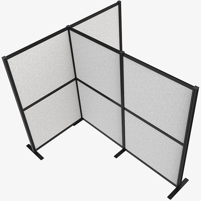 VIVO T-Shape Modular Corner Wall System, 4 Panels, Modern Professional Office