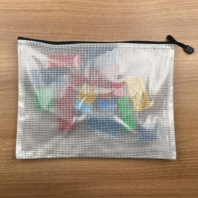 Oaimyy-18 Pcs, Large Mesh Zipper Pouch Document Folders Bag Plastic Zip File — view 9