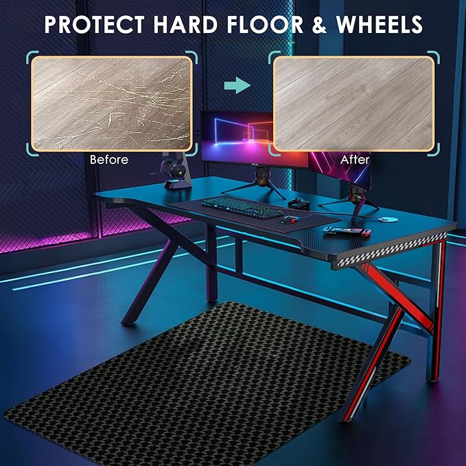 Vicwe Office Chair Mat for Hardwood Floor, Gaming Chair Mat for Hardwood — view 2