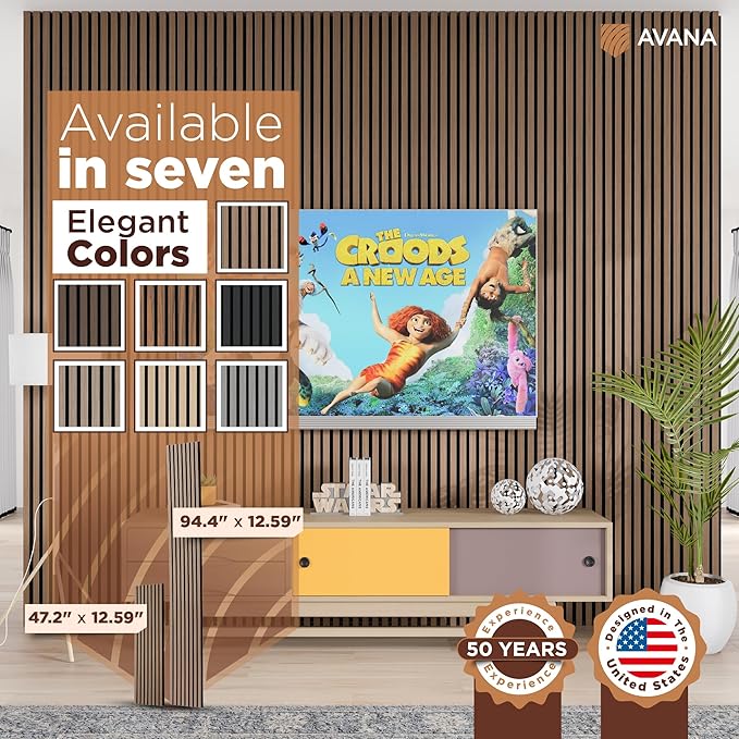 Avana Acoustic Wood Wall Panels – 94.4 x 12.6 Inch Smoke Walnut Acoustic Panels — view 7