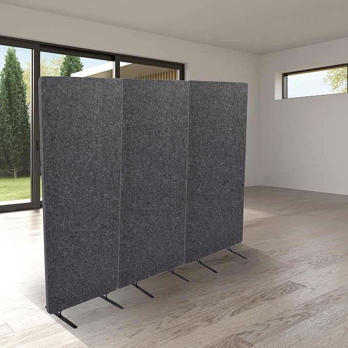 ReFocus™ Raw Freestanding Acoustic Room Divider 3 Pack – Reduce Noise and — view 2