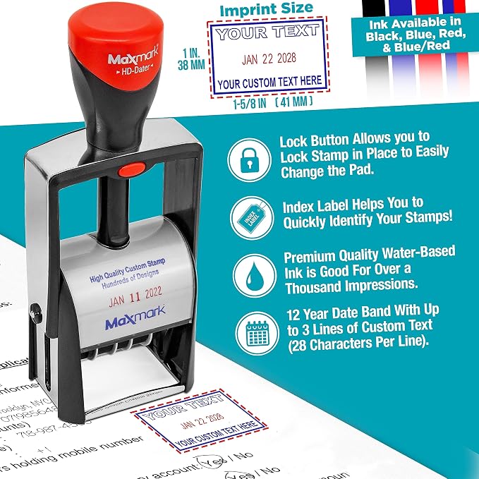 MaxMark Heavy Duty Self Inking Date Stamp — view 4
