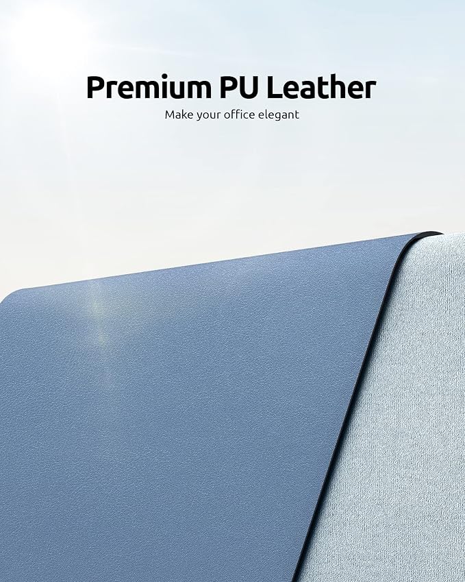 YSAGi Leather Desk Protector, Office Mat, Large Mouse Mat, Non-Slip PU Leather — view 2