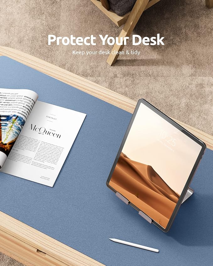 YSAGi Leather Desk Protector, Office Mat, Large Mouse Mat, Non-Slip PU Leather — view 7