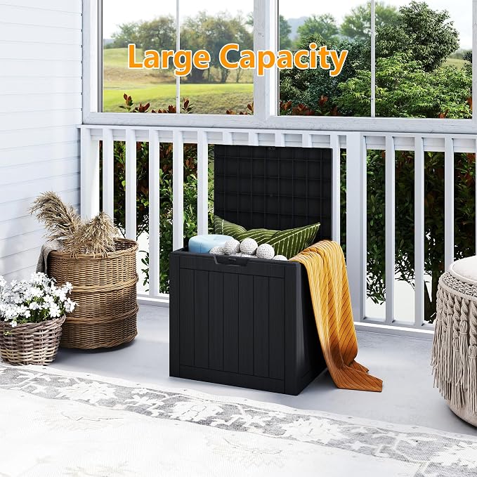 Yardgrace 35 Gallon Outdoor Storage Box Waterproof, Resin Deck Boxes — view 4