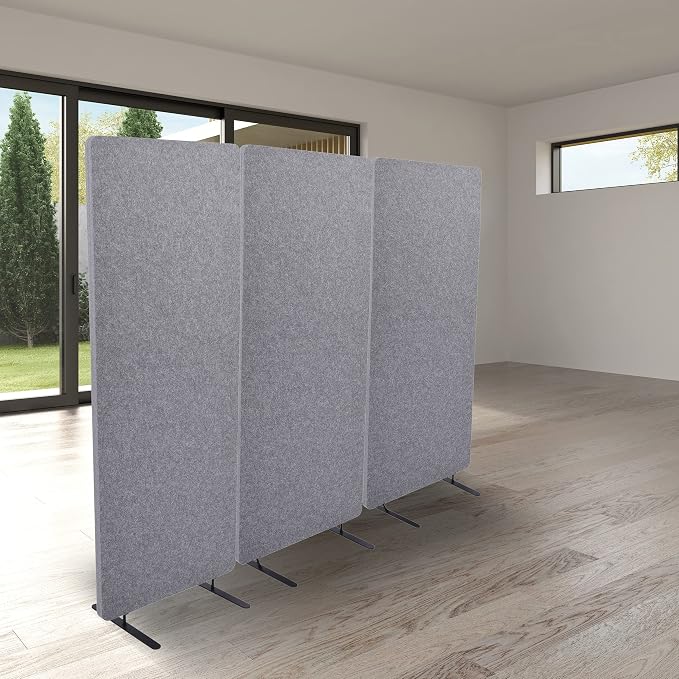 ReFocus™ Raw Freestanding Acoustic Room Divider 3 Pack – Reduce Noise and — view 2