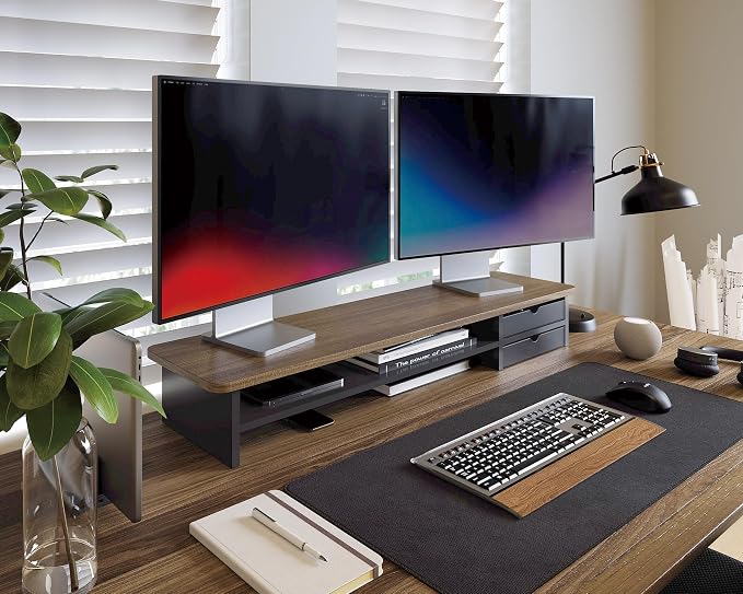 Fenge Monitor Stand, Dual Monitor Riser, 42.5inch Large Desk Computer Monitor — view 3