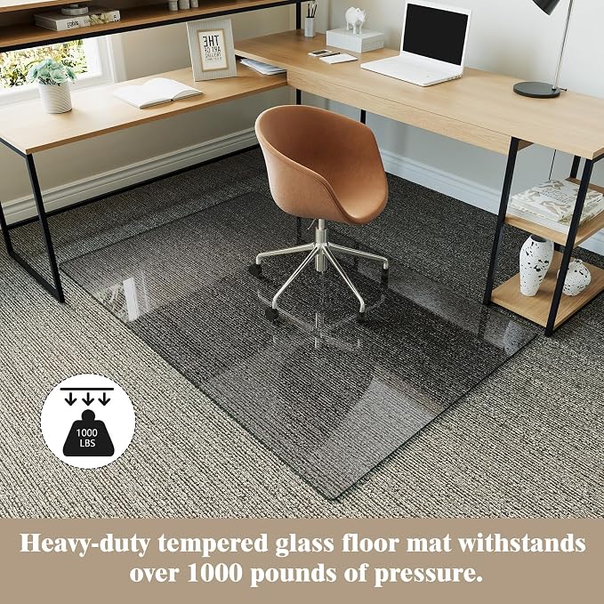 Koonmi Tempered Glass Chair Mat — view 3