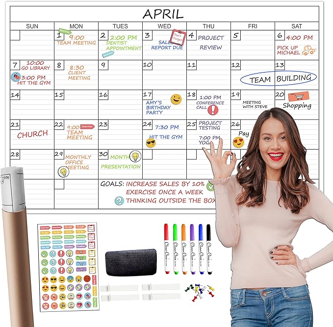 Large Dry Erase Wall Calendar