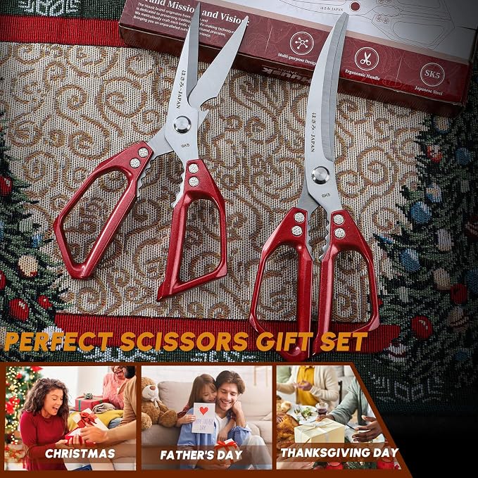 HUUSK Kitchen Scissors Set Red — view 7
