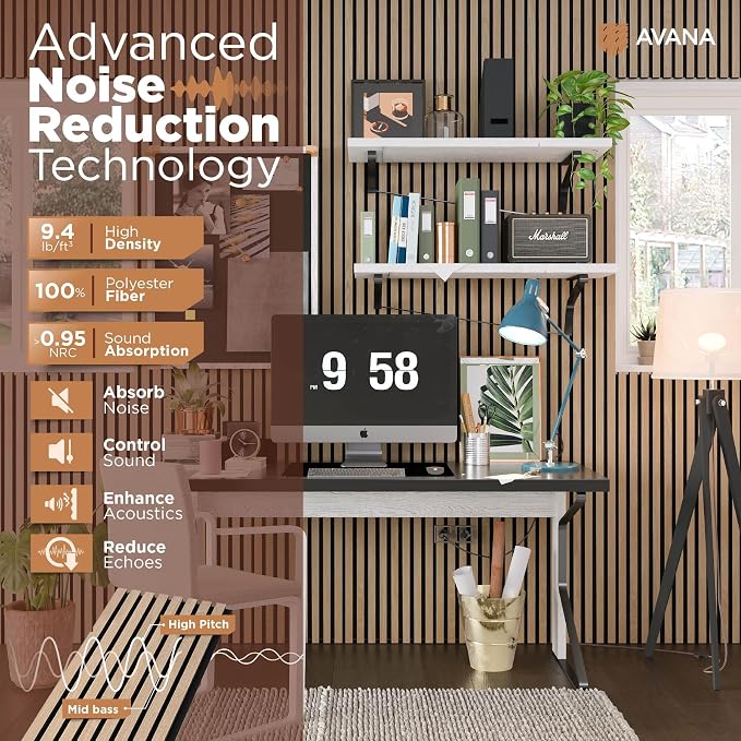 Avana Acoustic Wood Wall Panels – 94.4 X 12.6 Inch White Oak Acoustic Panels 4 — view 5