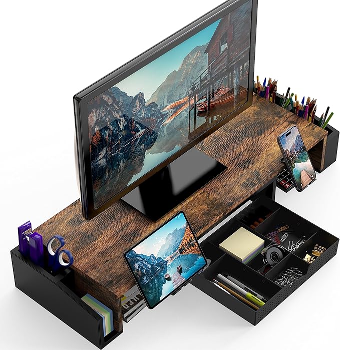 Simple Houseware Desk Dual Monitor Stand Riser — view 2