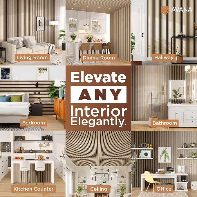 Avana Acoustic Wood Wall Panels – 94.4 x 12.6 Inch White Oak Acoustic Panels 2 — view 3