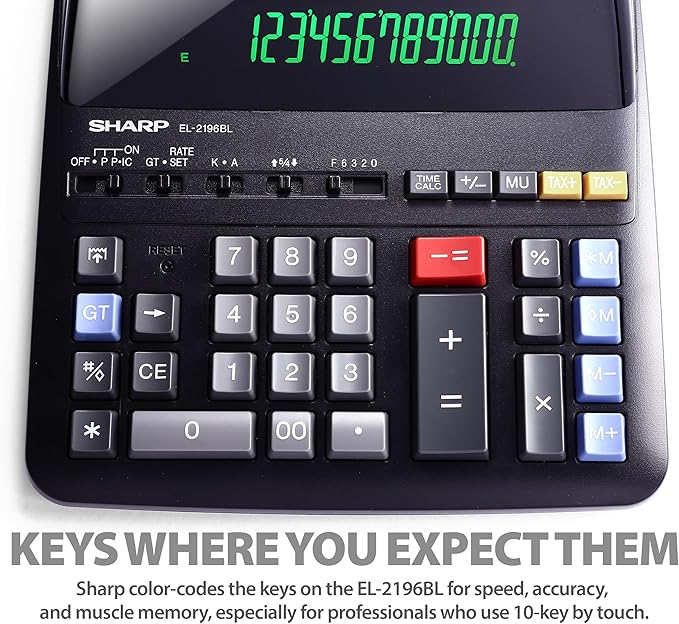 Sharp 12-Digit Print Calculator Desktop Size Adding Machine, Large Easy-to-Read — view 4
